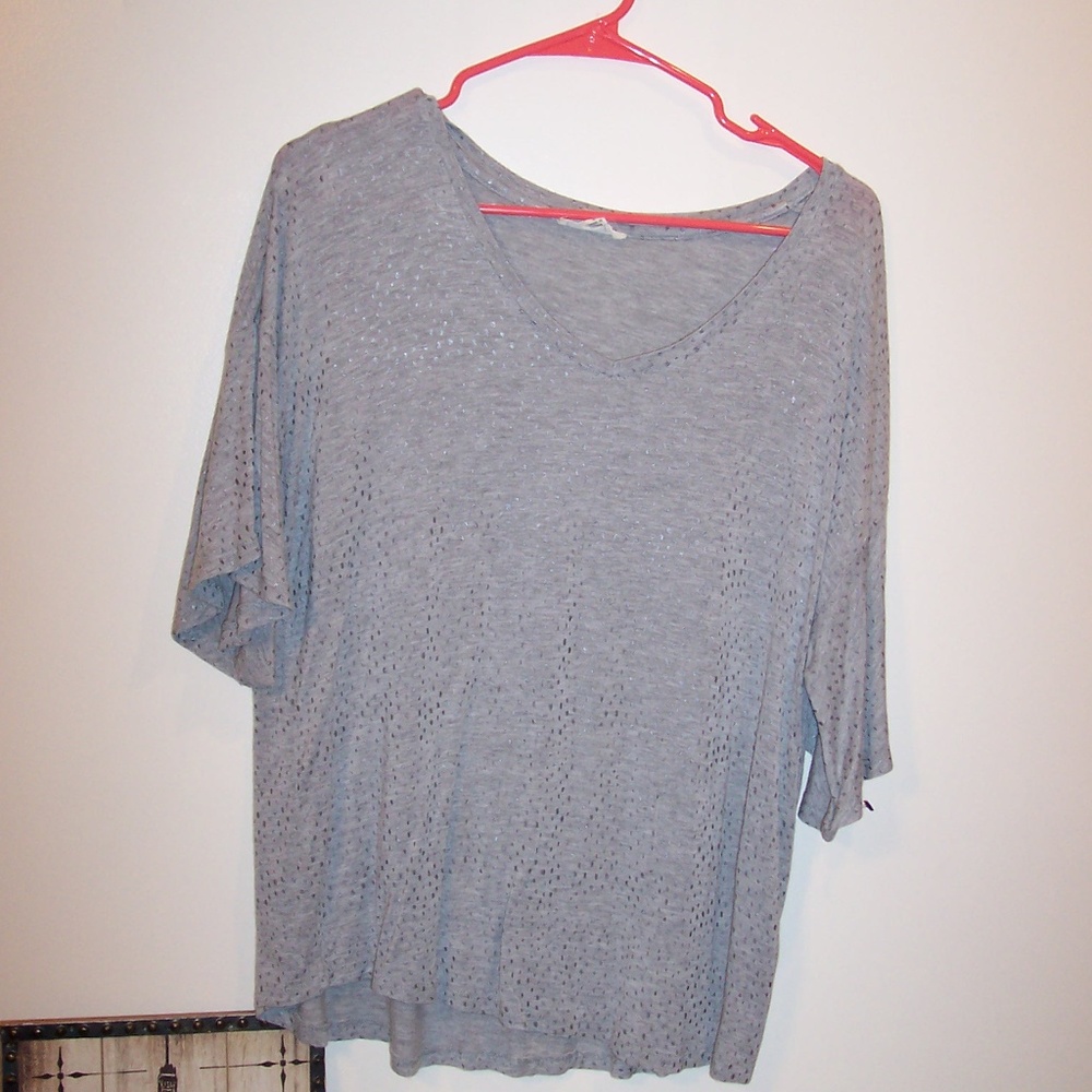 JANE & DELANCY GREY SS TUNIC TOP L